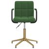 vidaXL Silla de comedor giratoria de terciopelo verde oscuro
