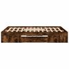 vidaXL Estructura de cama madera de ingenier&iacute;a roble ahumado 135x190cm