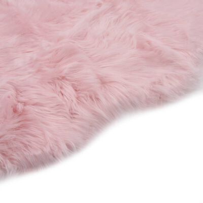 vidaXL Alfombra de piel de oveja sintética rosa 60x90 cm