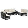 vidaXL Conjunto de sof&aacute;s de jard&iacute;n 7 uds. Negro y Blanco Crema