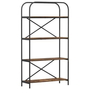 vidaXL Estante de libros 4 niveles 80 x 30 x 146 cm Roble ahumado