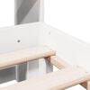vidaXL Cama con estanter&iacute;a sin colch&oacute;n madera maciza blanca 150x200 cm
