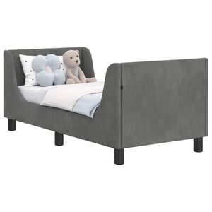 vidaXL Estructura de cama para ni&ntilde;os peque&ntilde;os con cabecera Gris oscuro
