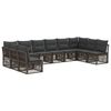 vidaXL Conjunto de sof&aacute;s de jard&iacute;n 10 uds. Gris rat&aacute;n sint&eacute;tico