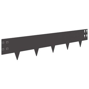 vidaXL Borde de C&eacute;sped 30 uds. 100 x 20 cm Acero Negro