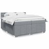 vidaXL Cama box spring con colchón tela gris claro 200x200 cm