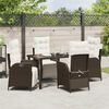 vidaXL Conjunto de Comedor de Jard&iacute;n 5 pcs Marr&oacute;n rat&aacute;n sint&eacute;tico