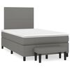 vidaXL Cama box spring con colch&oacute;n tela gris oscuro 120x190 cm