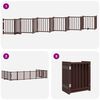 vidaXL Puerta de perros plegable 12 paneles madera &aacute;lamo marr&oacute;n 600 cm