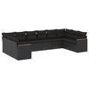 vidaXL Set de sof&aacute;s de jard&iacute;n 10 pzas cojines rat&aacute;n sint&eacute;tico negro