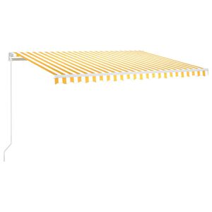 vidaXL Toldo retr&aacute;ctil manual con LED amarillo y blanco 400x300 cm