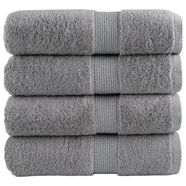vidaXL Toallas de mano premium SOLUND, 4 uds, gris, 30 x 30 cm, 600 g/m&sup2;