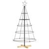 vidaXL &Aacute;rbol Cono de Navidad con soporte Negro 126 cm Acero
