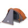 vidaXL Tienda de campa&ntilde;a igl&uacute; para 2 personas impermeable gris naranja