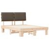 vidaXL Estructura de Cama con Cabecera Tapizada Taup&eacute; 140 x 190 cm