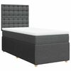 vidaXL Cama box spring con colch&oacute;n tela gris oscuro 90x200 cm