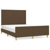 vidaXL Cama sin colch&oacute;n tela marr&oacute;n oscuro 140x190 cm