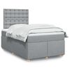 vidaXL Cama box spring con colch&oacute;n tela gris claro 120x200 cm