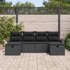 vidaXL Conjunto de sof&aacute; de jard&iacute;n Manual 6 pcs Negro rat&aacute;n sint&eacute;tico