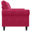 vidaXL Sof&aacute; de 2 plazas de terciopelo rojo tinto 140 cm