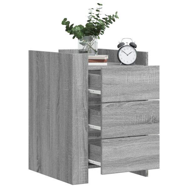 vidaXL Mesita de noche madera de ingenier&iacute;a gris Sonoma 45x50x65 cm