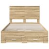 vidaXL Estructura de cama con cabecera Roble Sonoma 135 x 190 cm