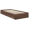 vidaXL Cama con almacenamiento con cabecera Roble Marr&oacute;n 90 x 190 cm