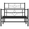vidaXL Estructura cama sin colch&oacute;n con estribo metal negro 107x203 cm