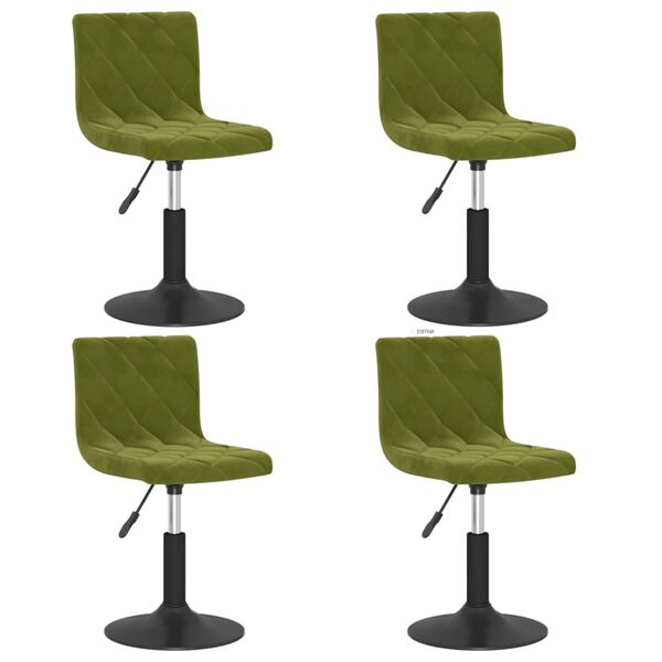 vidaXL Sillas de comedor giratorias 4 unidades terciopelo verde claro