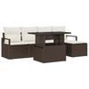 vidaXL Conjunto de sof&aacute; de jard&iacute;n 6 uds. Marr&oacute;n y crema