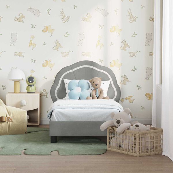 vidaXL Estructura de cama para ni&ntilde;os peque&ntilde;os con cabecera Gris Claro