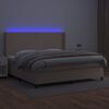 vidaXL Cama box spring colch&oacute;n LED cuero sint&eacute;tico capuchino 200x200cm