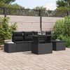 vidaXL Conjunto de sof&aacute; de jard&iacute;n 6 pcs Negro Polirat&aacute;n