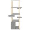 vidaXL Rascador para gatos con postes de sisal gris claro 147 cm