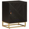 vidaXL Mesita de noche madera maciza mango y hierro negro 40x30x50 cm