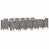 vidaXL Conjunto de Comedor de Jard&iacute;n 15 uds. Gris Claro Ratan Polt