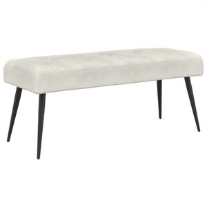 vidaXL Banco con tapicer&iacute;a con botones Crema 110 x 40 x 46 cm