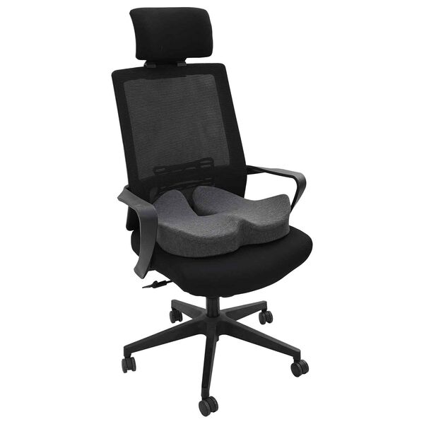 vidaXL Almohada para el asiento Gris oscuro 50 x 43 x 10 cm