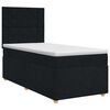 vidaXL Cama box spring con colch&oacute;n con cabecera Negro 90 x 200 cm Tela