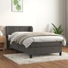 vidaXL Cama box spring con colch&oacute;n terciopelo gris oscuro 80x200 cm