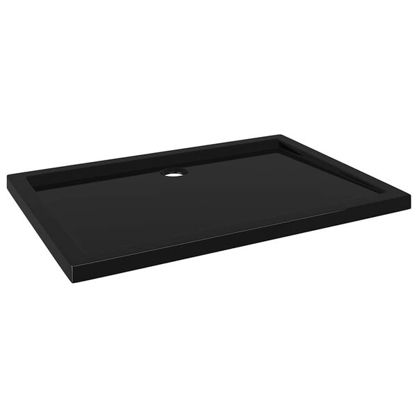 vidaXL Plato de ducha rectangular negro ABS 80x110 cm
