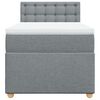 vidaXL Cama box spring con colchón tela gris claro 90x200 cm
