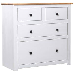 vidaXL Aparador de madera maciza pino estilo Panam&aacute; blanco 80x40x83 cm