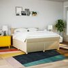 vidaXL Cama box spring con colch&oacute;n tela color crema 180x200 cm