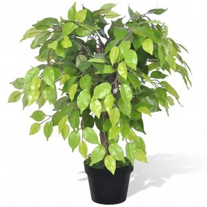 vidaXL Planta enana artificial de ficus en maceta, 60 cm