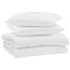 vidaXL Edred&oacute;n de Verano con almohada 3 uds. Blanco Microfibra
