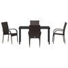 vidaXL Conjunto de Comedor de Jard&iacute;n 5 pcs Marr&oacute;n