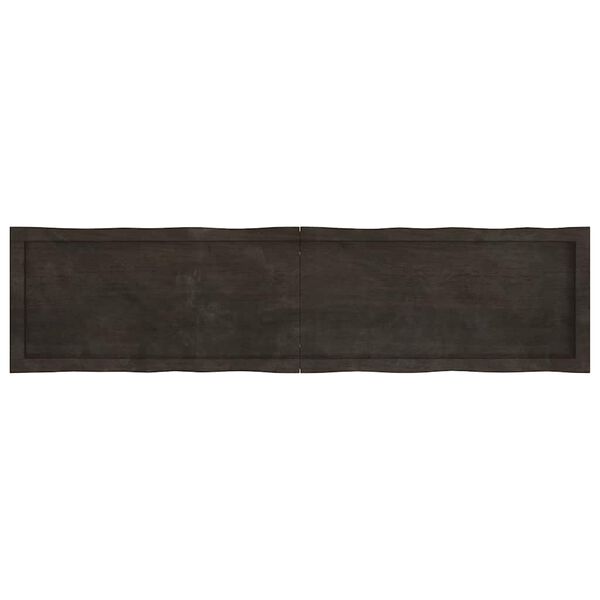 vidaXL Tablero mesa madera tratada borde vivo marrón 160x40x(2-6) cm
