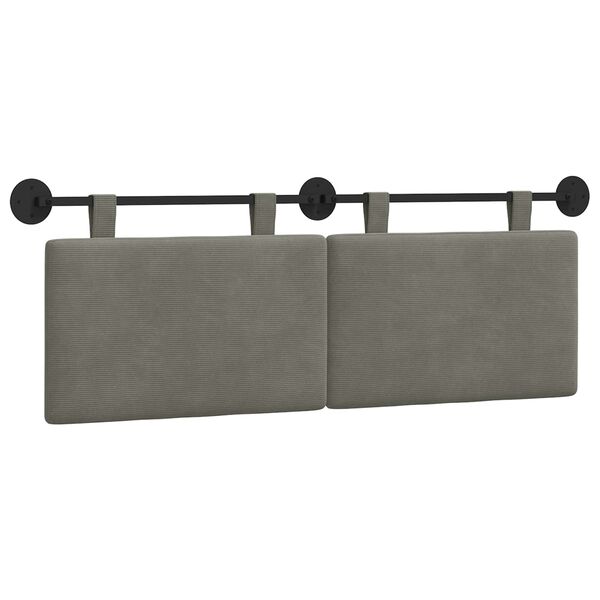 vidaXL Cabecera Colgante Liso Gris Claro 150 x 55 x 5 cm Tela de Pana
