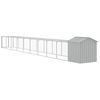 vidaXL Gallinero y corral acero galvanizado gris claro 117x1017x123 cm